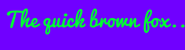 Image with Font Color 00FD34 and Background Color 7000FF